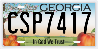 GA license plate CSP7417