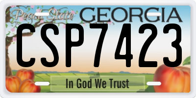 GA license plate CSP7423