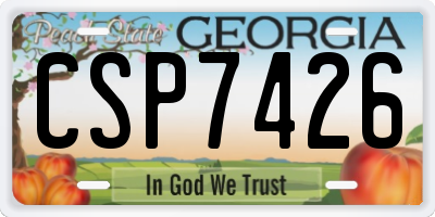 GA license plate CSP7426