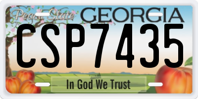 GA license plate CSP7435