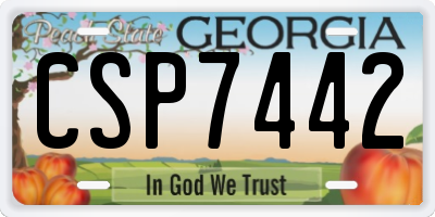 GA license plate CSP7442