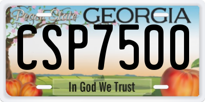 GA license plate CSP7500