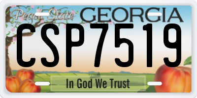 GA license plate CSP7519