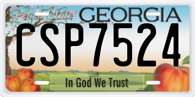 GA license plate CSP7524