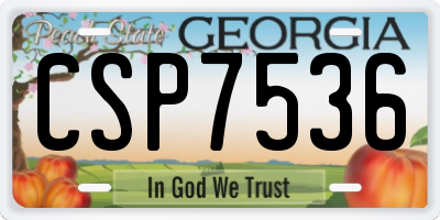 GA license plate CSP7536