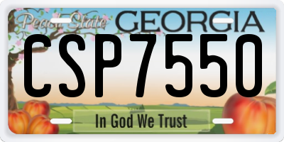 GA license plate CSP7550