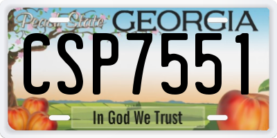 GA license plate CSP7551