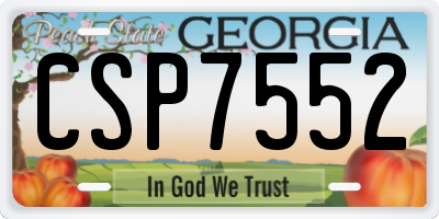 GA license plate CSP7552