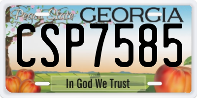 GA license plate CSP7585