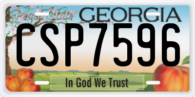GA license plate CSP7596