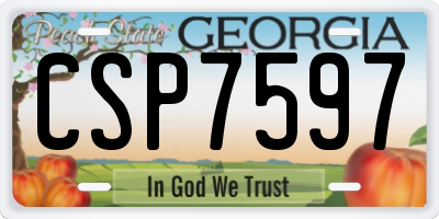 GA license plate CSP7597
