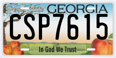 GA license plate CSP7615