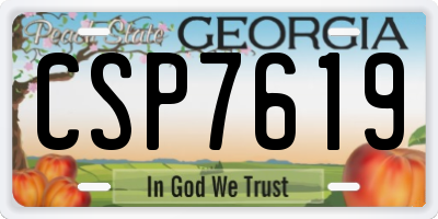 GA license plate CSP7619