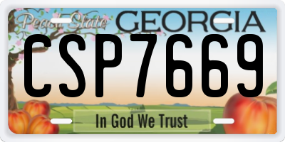 GA license plate CSP7669