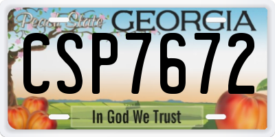 GA license plate CSP7672