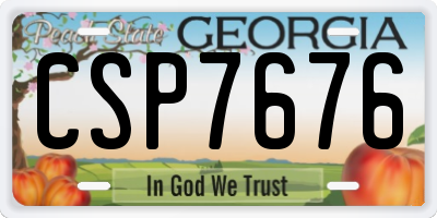 GA license plate CSP7676
