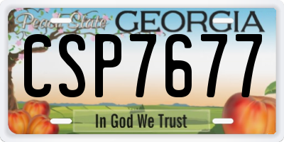 GA license plate CSP7677