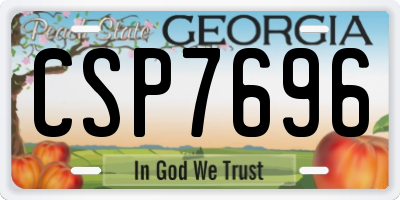 GA license plate CSP7696