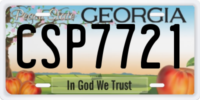 GA license plate CSP7721