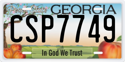 GA license plate CSP7749