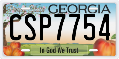 GA license plate CSP7754