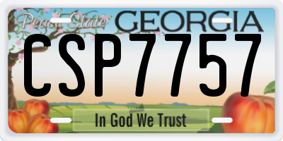 GA license plate CSP7757