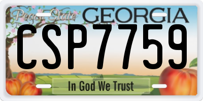 GA license plate CSP7759