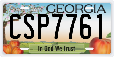 GA license plate CSP7761