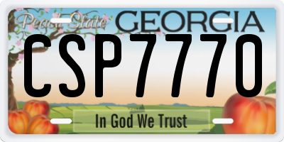 GA license plate CSP7770