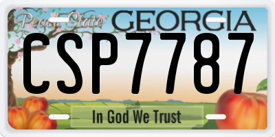 GA license plate CSP7787