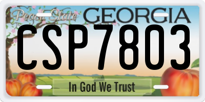 GA license plate CSP7803