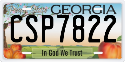 GA license plate CSP7822