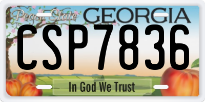 GA license plate CSP7836