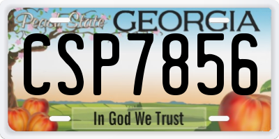 GA license plate CSP7856