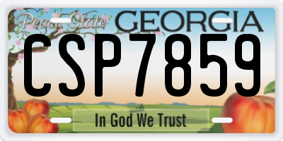 GA license plate CSP7859