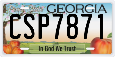 GA license plate CSP7871