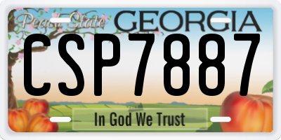 GA license plate CSP7887