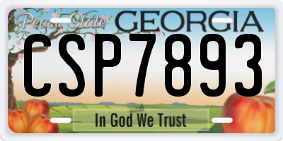 GA license plate CSP7893