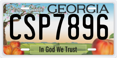 GA license plate CSP7896