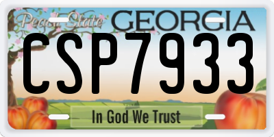 GA license plate CSP7933