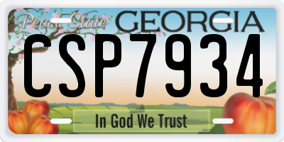 GA license plate CSP7934