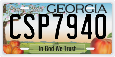 GA license plate CSP7940