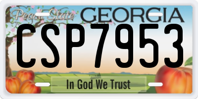 GA license plate CSP7953