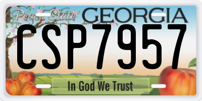 GA license plate CSP7957