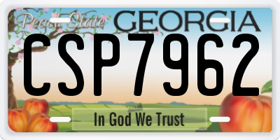GA license plate CSP7962