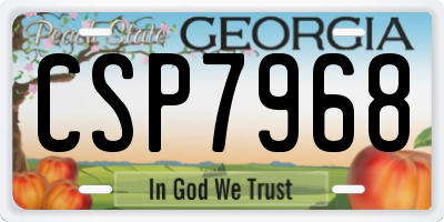 GA license plate CSP7968