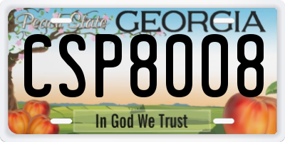 GA license plate CSP8008