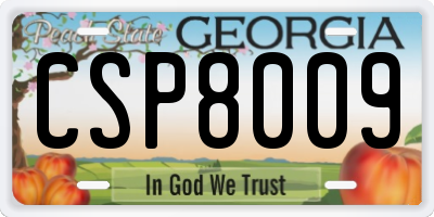 GA license plate CSP8009