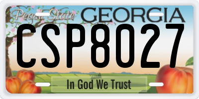 GA license plate CSP8027
