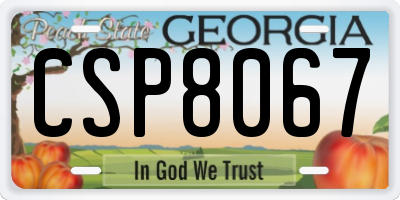 GA license plate CSP8067